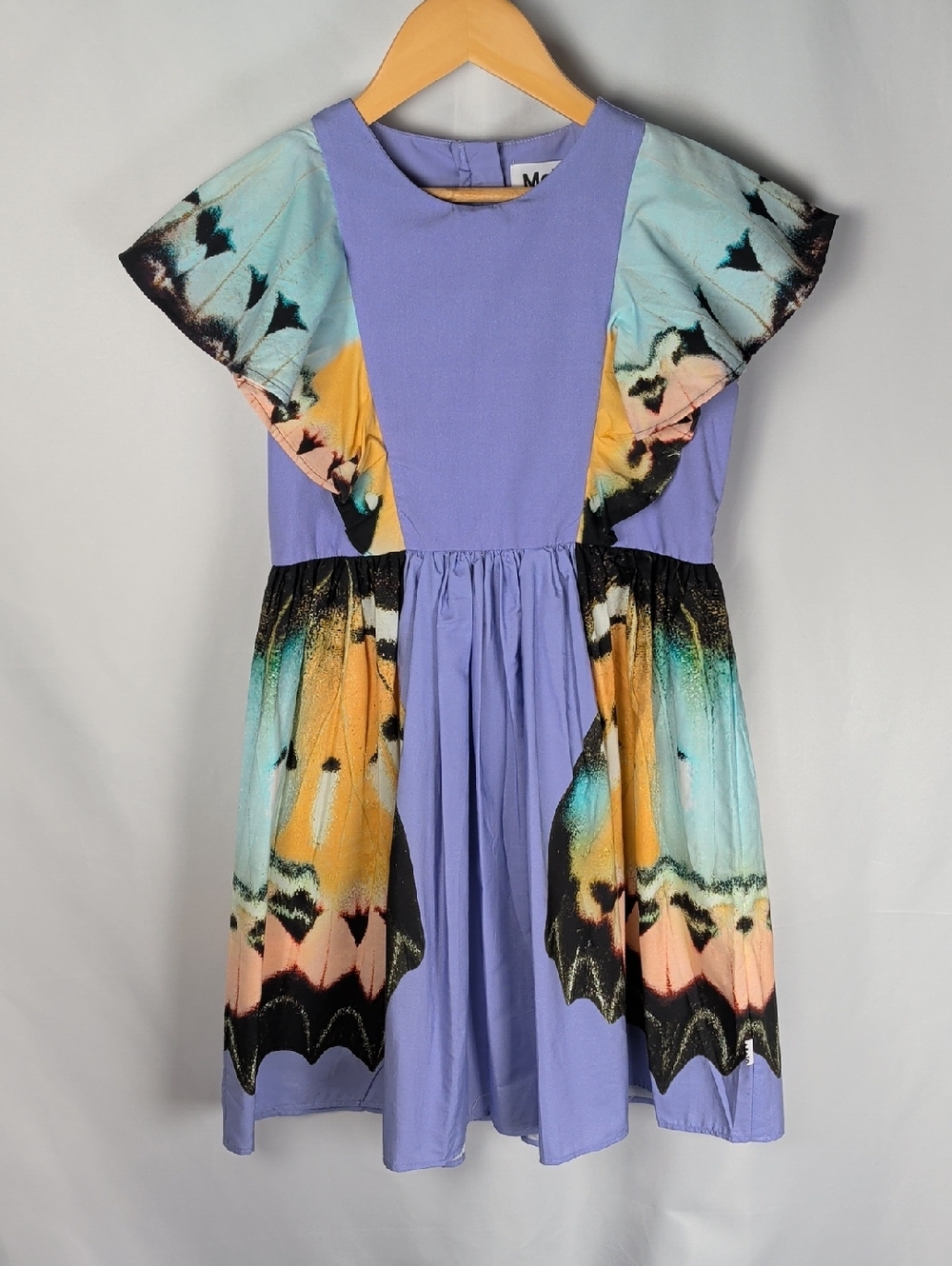 Molo Lavender Multicolor Ruffle Hem Girls' Caty Dress 7/8 EU - Picture 3 of 6